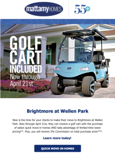 New – Golf Cart Included with Brightmore Move-In Ready Homes!