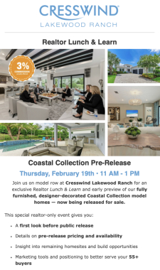 Realtor Lunch & Learn at Cresswind Lakewood Ranch!