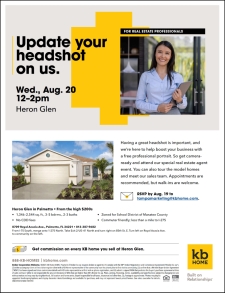 Update Your Headshot Complements of KB Home- 8/20