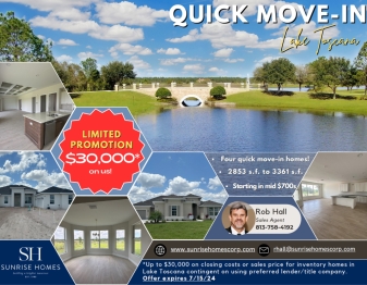 Quick Move-In Homes for Lake Toscana