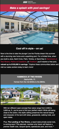Get a free pool when you build select floor plans!