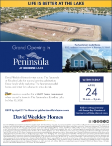 Grand Opening! David Weekley Home in The Peninsula at Rhodine Lake in Riverview
