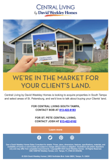 We're In The Market For Your Land!