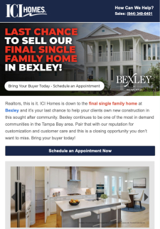 Bexley Closeout – Last Chance to Sell Our Final Single Family Home
