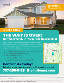NOW SELLING: Pflugerville Homes from the $310s!