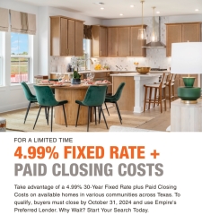 4.99% Fixed Rate with Paid Closing Costs