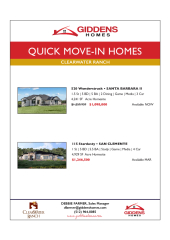 Clearwater Ranch Available Inventory
