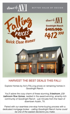 HARVEST THE BEST DEALS THIS FALL @ Goodnight Ranch!