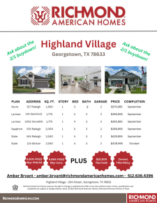 Highland Village - Available Homes