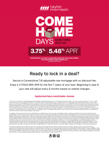 Secure a CONV 30Yr 7/6 ARM for your customers!