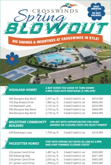 Homes from $300s in Kyle with Spring Savings