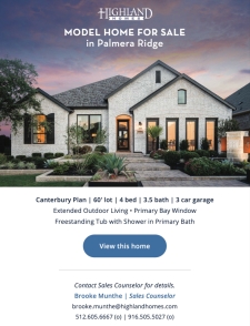 Model Home for Sale in Palmera Ridge