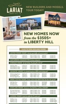 New Homes, New Builders, New Models and More at Lariat in Liberty Hill!