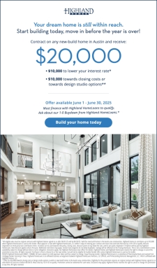 Start building today, move in this year — and enjoy $20,000 in savings