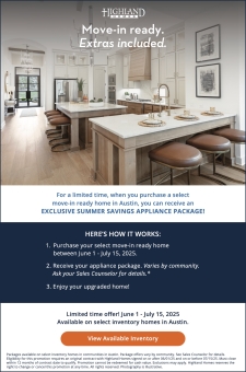 This June Only: Free Appliances on Select Move-In Ready Homes!