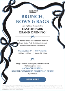 You're Invited: Brunch, Bows & Bags at Easton Park