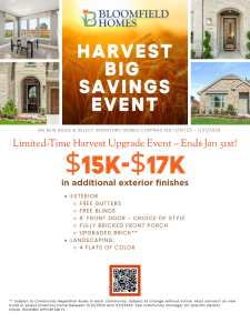 Harvest Big Savings Event