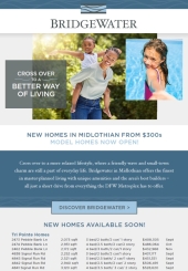 BridgeWater Models Now Open & Homes Ready for Move-In!