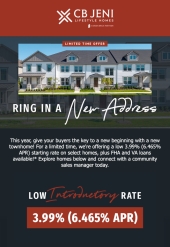 Limited time 3.99% (6.465% APR) low rate on select homes!