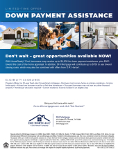 Down Payment Assistance for a Limited Time!