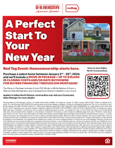 Special Pricing Available on Red Tag Homes