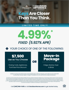 Limited Time Only Enjoy a Fixed Rate of 4.99%* + Your Choice of Move-In Package or $7,500!