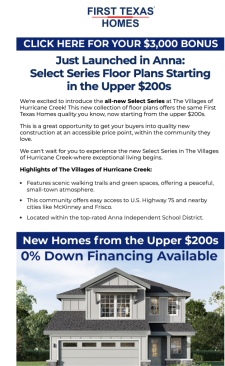 $3,000 Realtor Bonus at Hurricane Creek