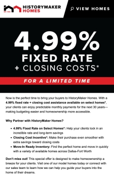4.99% Fixed Rate + Closing Costs