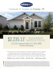 Low monthly Payments at Creekside of Crowley