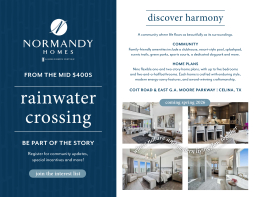 Coming Soon! Rainwater Crossing in Celina, TX