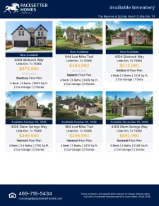 Little Elm Available Inventory