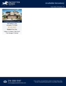 Town Park in Princeton Available Inventory