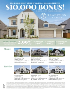 $10K Bonus on Completed Homes in Prosper ISD
