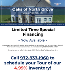 $10K Realtor Bonus and 4.99% Financing in Oaks of North Grove!