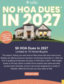 Savings Your Buyers Are Looking for! $0 HOA Dues + Builders Incentives