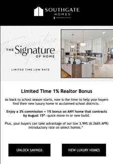 3% Commission + 1% Bonus on All Homes Until August 15