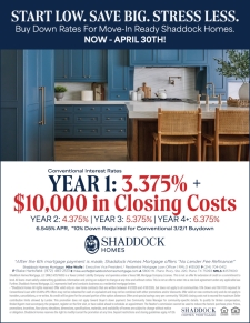 3/2/1 Buydown AND $10,000 in Closing Costs