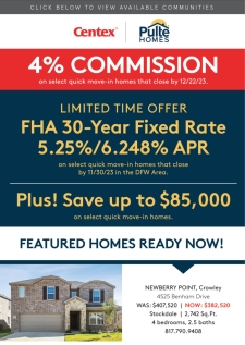 4% Commission on Select Quick Move-In Homes!*
