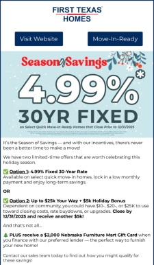 4.99% Fixed Rate OR up to $25K Toward Closing Costs — Your Choice!