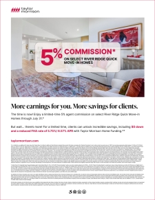 5% Commission for you + zero down for your clients at River Ridge!