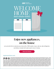 Act Fast! Free Appliances & Blinds on Select Homes