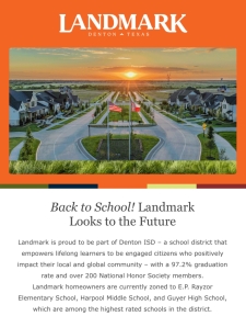 Back to School and Looking Ahead at Landmark