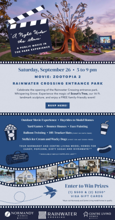 Bring the Family to a Movie Night Under the Stars at Rainwater Crossing