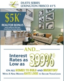 Calling All Realtors - $5K Realtor Bonus in Lexington Frisco!
