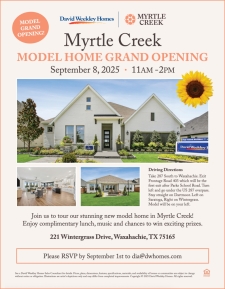 Come Celebrate The Grand Opening Event in Myrtle Creek with David Weekley Homes!