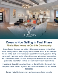✨Drees is Now Selling in 55+ Elements' Final Neighborhood✨