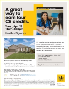 Earn Four FREE CE Credits (Legal 1) at KB Home Heartland Signature