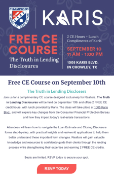 FREE CE Class at Karis | September 10th