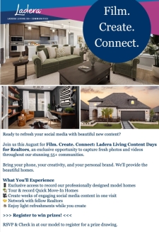 Film. Create. Connect. Join Ladera Living Content Days