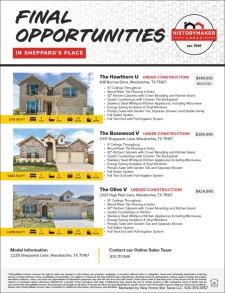Final Opportunities in Sheppard's Place